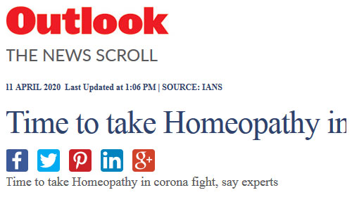 Article In Outlook About Homeopathy